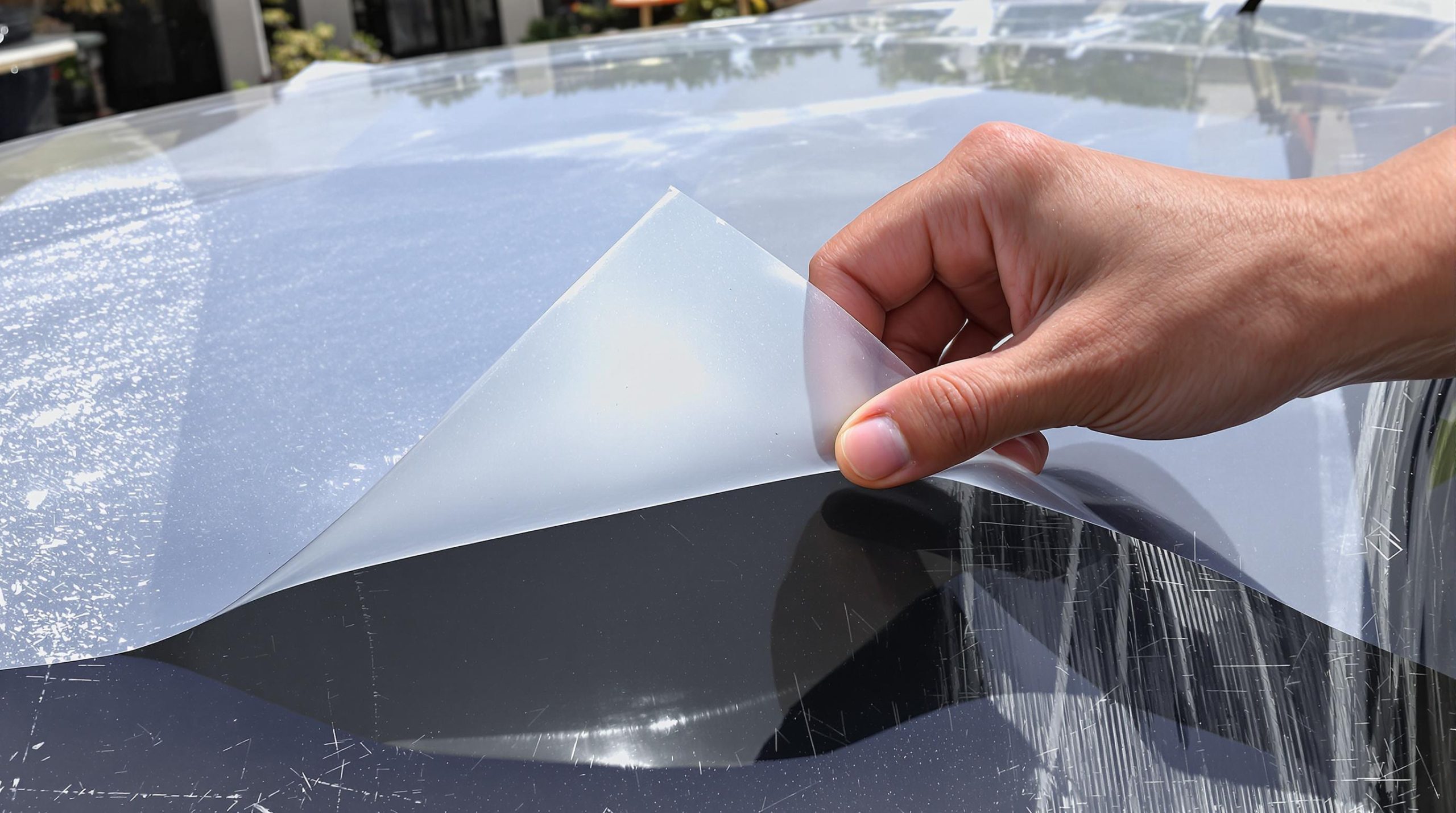 Enlever film protecteur cuit par le soleil